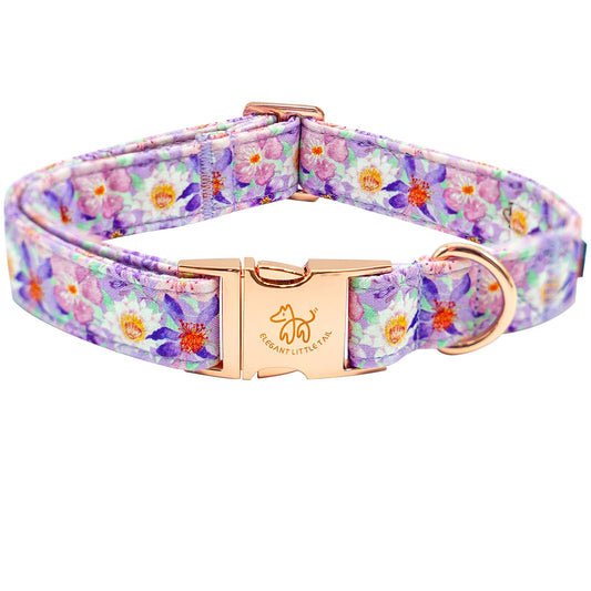 Purple Floral Print Collar
