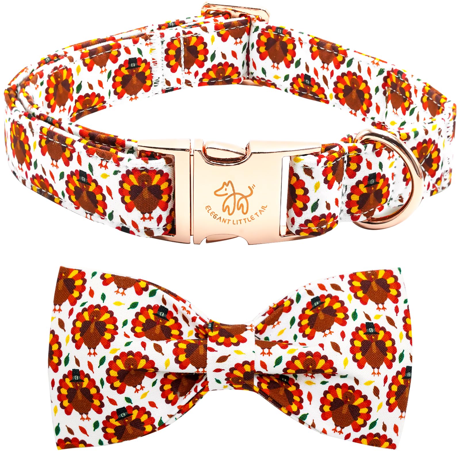 Thanksgiving Dog Collar with Bow