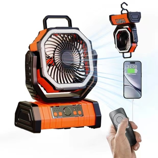 Camping Fan with LED & Power Bank