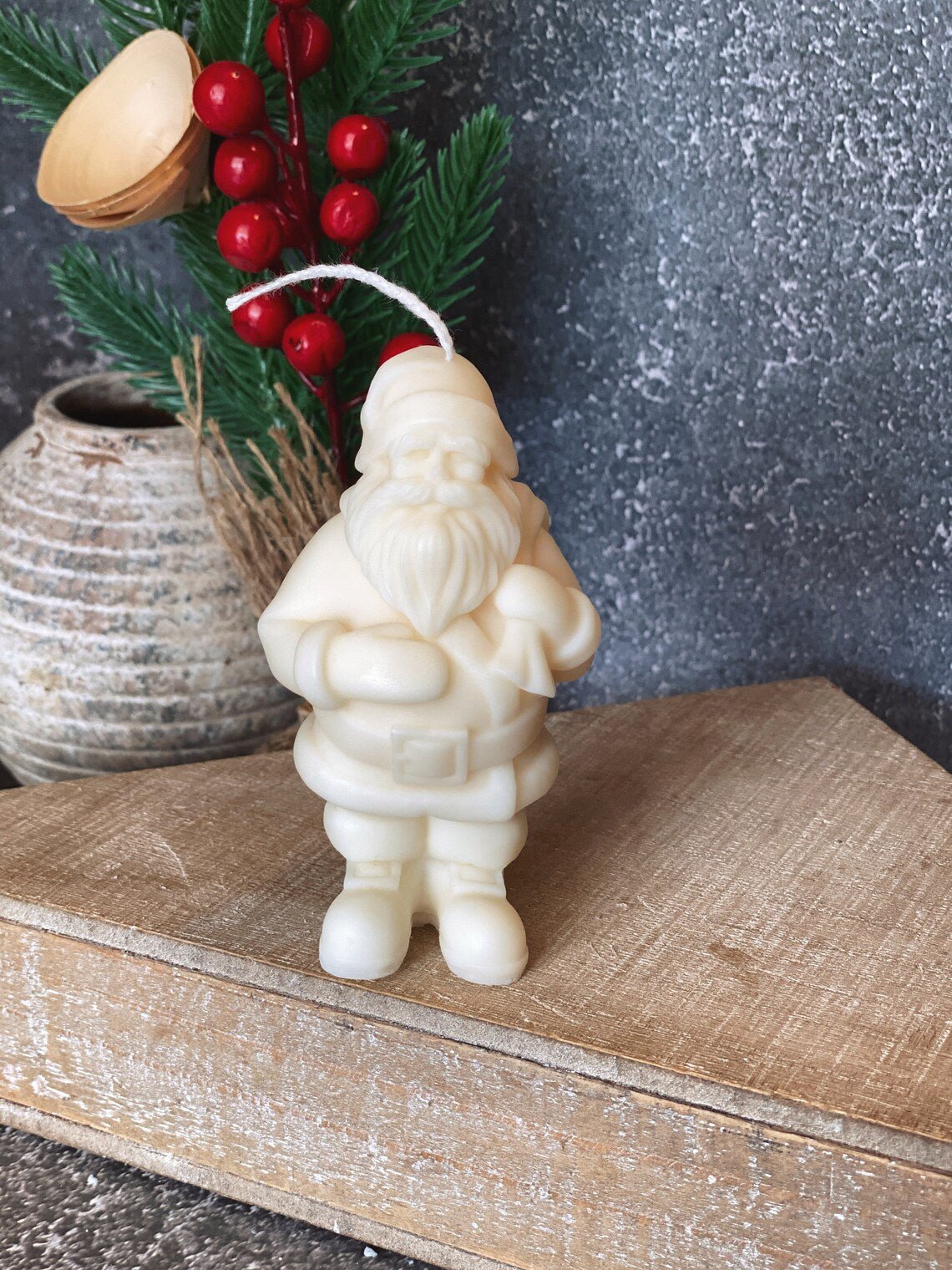 Handcrafted Santa Candle