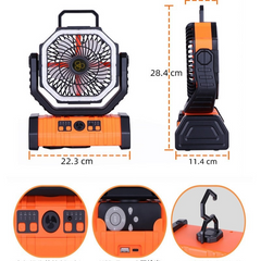 Camping Fan with LED & Power Bank