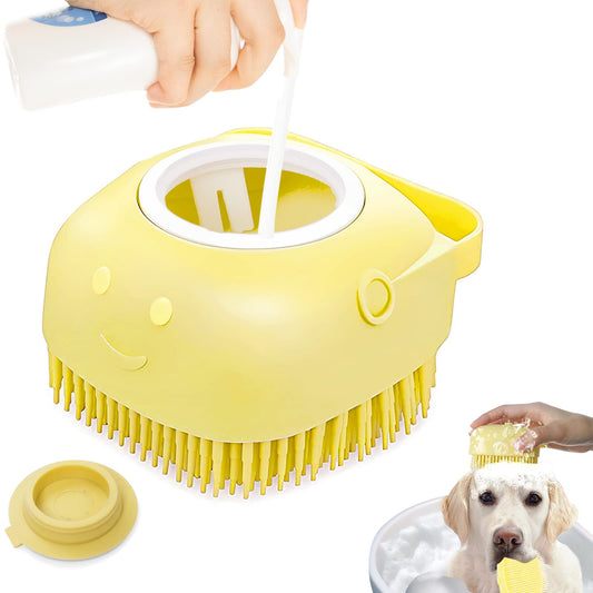 Pet Bath Brush with Shampoo Dispenser